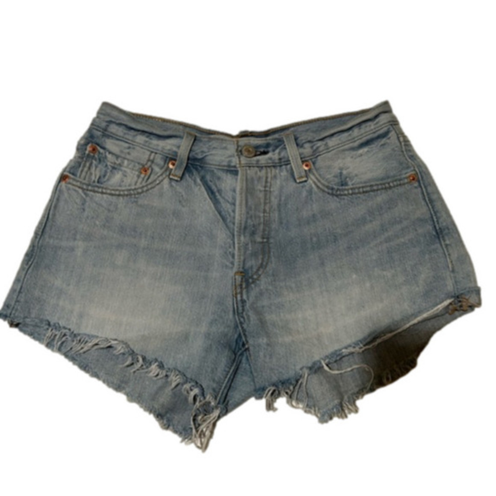 Levi’s Strauss 501 100% Cotton Light Blue Button Fly Cut Off Jeans Shorts